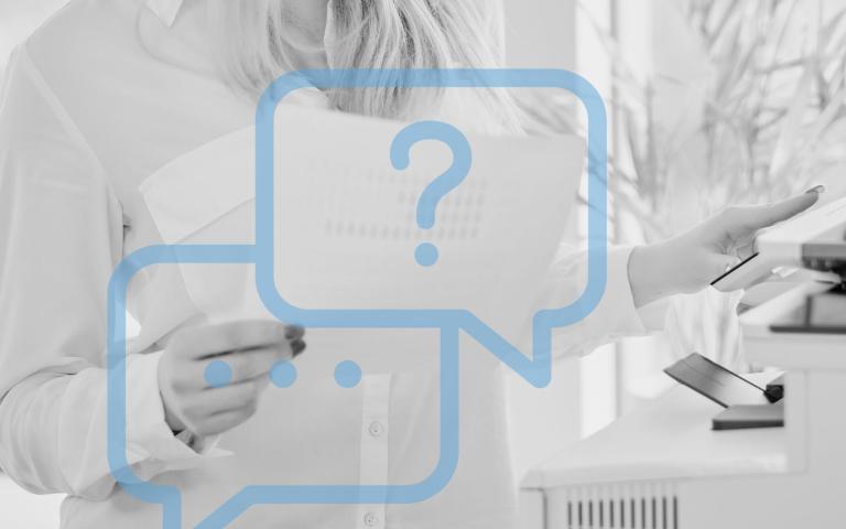 Woman with printer and paper