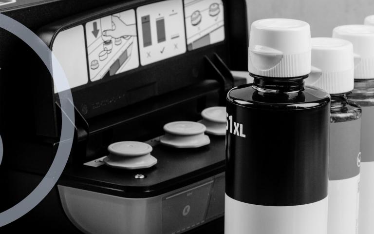 Printer with ink bottles