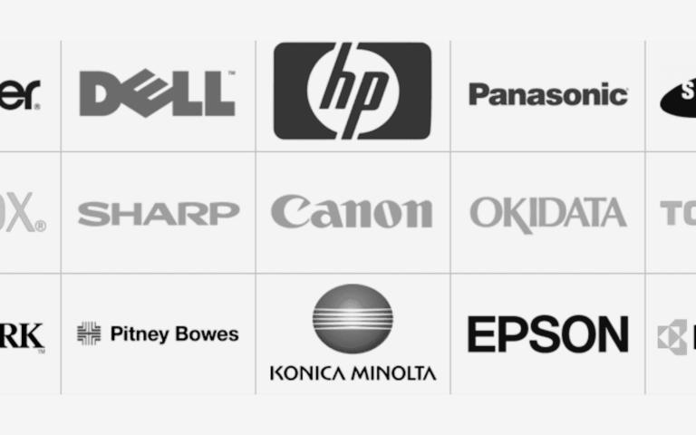 A collage of top printer brands