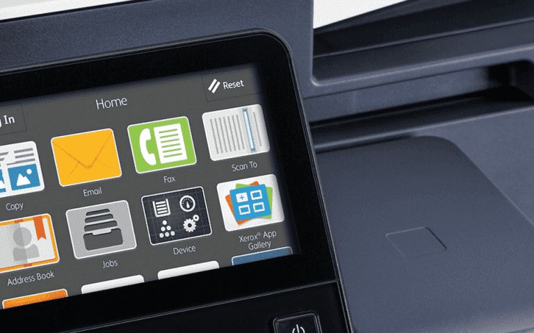 The touchscreen user interface of the Xerox VersaLink B7025