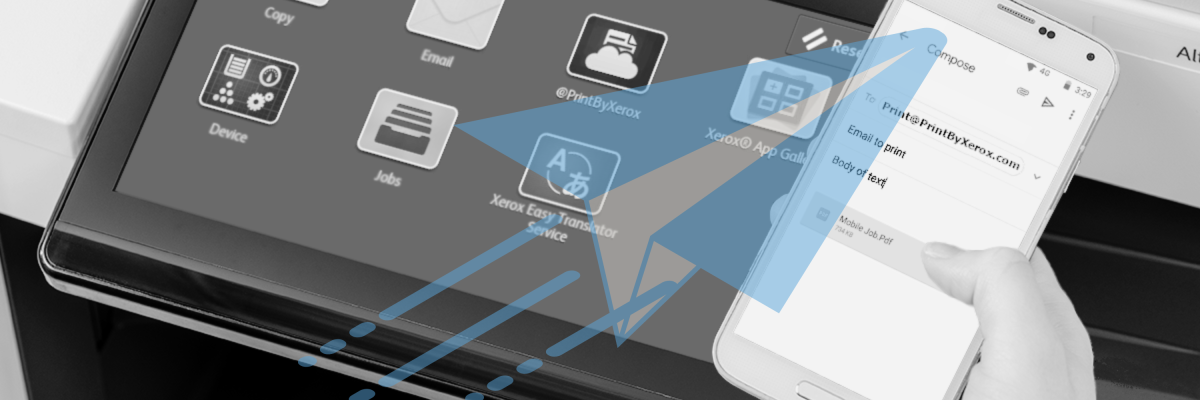 Devices and paper working together for business operation.