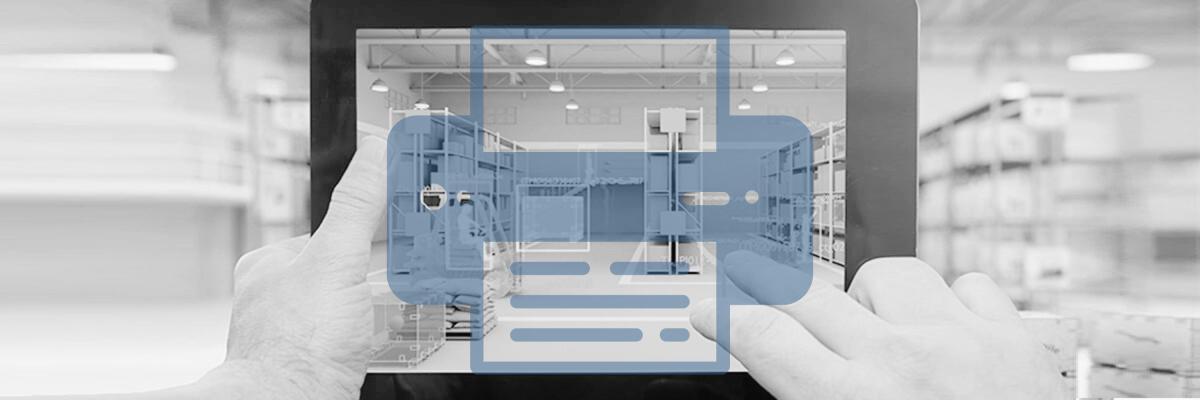 A man using augmented reality app on tablet