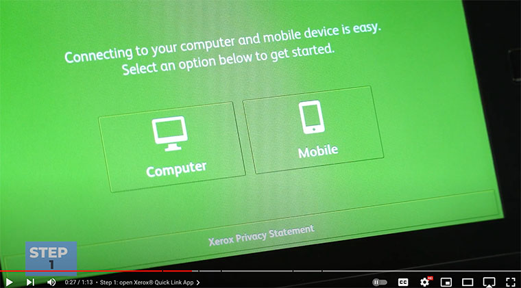 Xerox partner chooses device to connect to printer