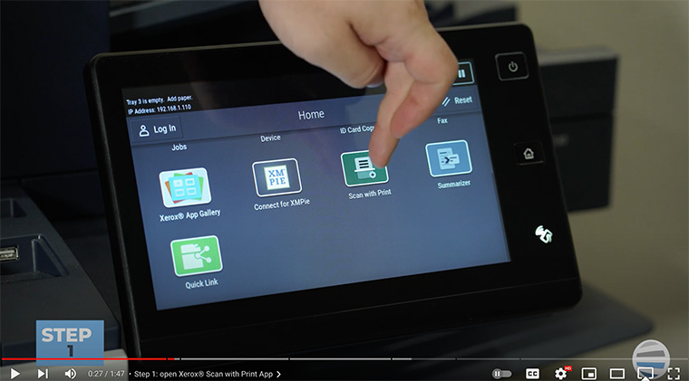 Xerox partner opens the Xerox Scan with Print app