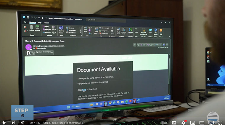 Xerox partner views document he emailed himself with the Xerox Scan with Print app