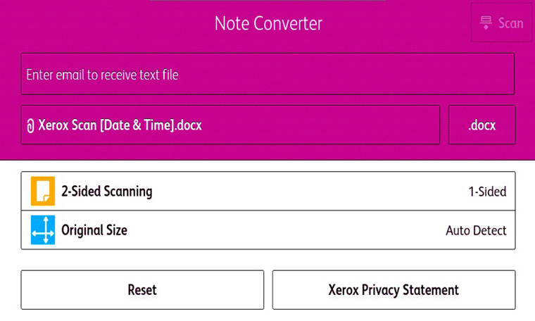 Xerox Note Converter App