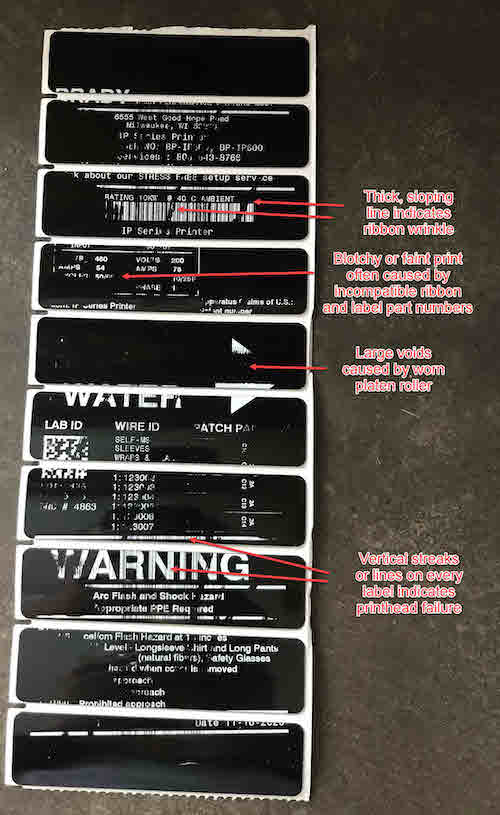 Poor print quality example